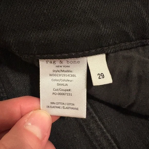 rag & bone Black Flare Wide-Leg Jeans - Picture 3 of 5